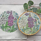 "Lupin" Floral Flower Panel Embroidery Pattern Design additional 3