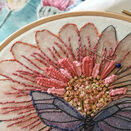 Gerbera and Butterfly Linen Embroidery Pattern Design additional 2