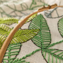 Linen Leafy Embroidery Pattern For Cushion Cover additional 3