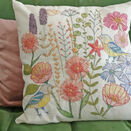 *New* Botanical Bluetit Embroidery Pattern For Cushion Cover additional 1