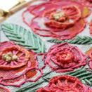 Roses Embroidery Pattern Linen Panel Design additional 7