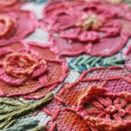 Roses Embroidery Pattern Linen Panel Design additional 10