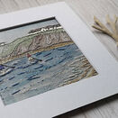 'Paddleboarders in Thurlestone' Linen Embroidery Pattern additional 7