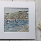 'Paddleboarders in Thurlestone' Linen Embroidery Pattern additional 1