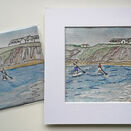 'Paddleboarders in Thurlestone' Linen Embroidery Pattern additional 4