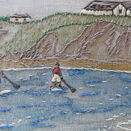 'Paddleboarders in Thurlestone' Linen Embroidery Pattern additional 2