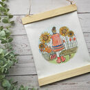 Sunflower Girl Linen Embroidery Pattern Design additional 3