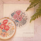 Peony Bouquet Floral Embroidery Pattern Design additional 6