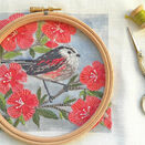 Long Tailed Tit Bird Linen Embroidery Pattern Design additional 4