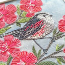 Long Tailed Tit Bird Linen Embroidery Pattern Design additional 5