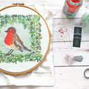 Robin Redbreast Bird Embroidery Pattern Design additional 5
