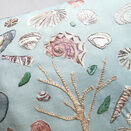 Shell Cushion Embroidery Panel in blue additional 2
