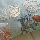 Shell Cushion Embroidery Panel in blue additional 3