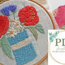 *NEW* Cornish Blue pot of flowers Downloadable Embroidery PDF additional 3