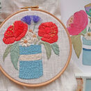 *NEW* Cornish Blue pot of flowers Downloadable Embroidery PDF additional 4