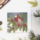 NEW Robin Christmas Card with freehand machine embroidery design additional 1