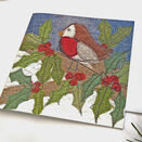 NEW Robin Christmas Card with freehand machine embroidery design additional 3