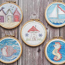 Beach Huts Mini Embroidery panel additional 2