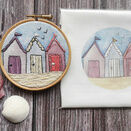Beach Huts Mini Embroidery panel additional 1