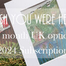*NEW* 'Wish You Were Here?' Embroidery Subscription - 6 Month UK Option (includes postage) additional 1