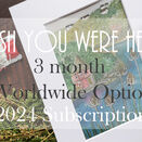 *NEW* 'Wish You Were Here?' 3 Month Hand Embroidery Subscription, Worldwide Option £126.00 (includes postage) additional 1