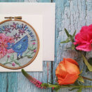 'Happy Birthday' Birdy Printed Embroidery Greetings Card additional 1