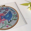 'Happy Birthday' Birdy Printed Embroidery Greetings Card additional 1