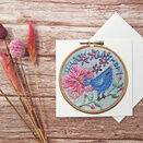 'Happy Birthday' Birdy Printed Embroidery Greetings Card additional 2