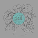 Monstera' Botanical PDF Embroidery Template additional 1