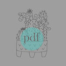'Cactus In Pot' PDF Embroidery Template additional 1