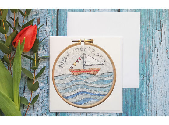 'New Horizons' Printed Embroidery Greetings Card
