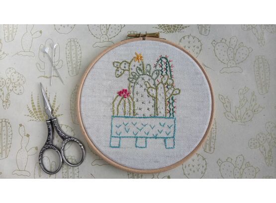 'Cactus' Embroidery Hoop Art