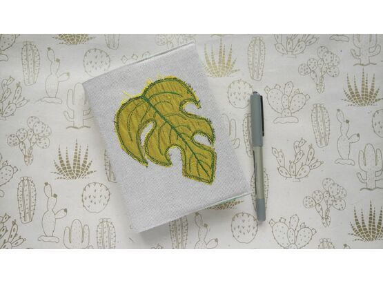Monstera Leaf Embroidered Sketchbook