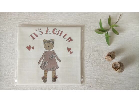 'It's a Girl!' New Baby Linen Panel Embroidery Pattern