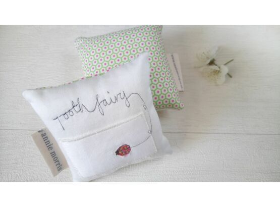 Embroidered 'Ladybird' Toothfairy Pillow