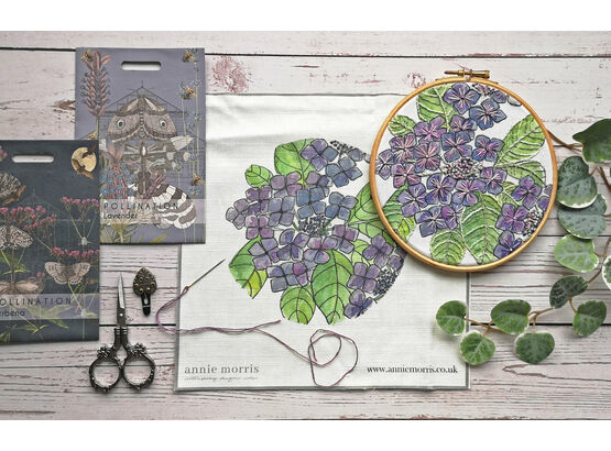 Hydrangea Flower Panel Embroidery Pattern Design