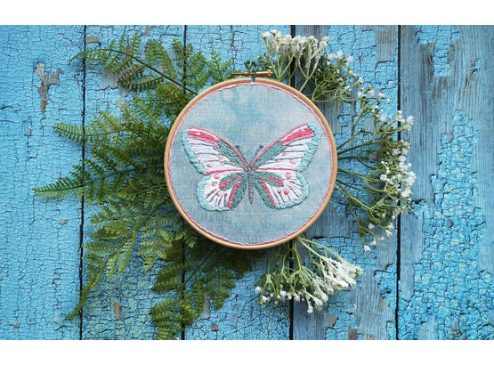 Butterfly Linen Embroidery Pattern Design
