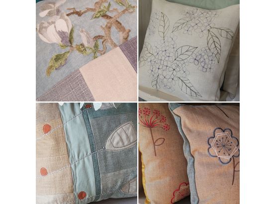 Creative Cushion Making workshop 22nd February at Harbour House, Kingsbridge, Devon 10am-4pm
