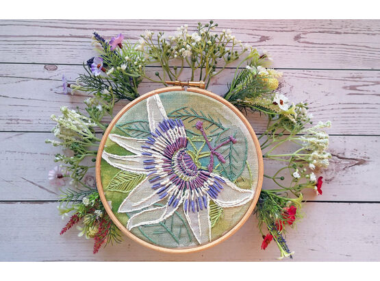 Passionflower Hand Embroidery Pattern Design