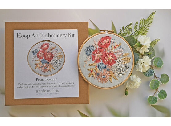 Peony Bouquet Embroidery Kit