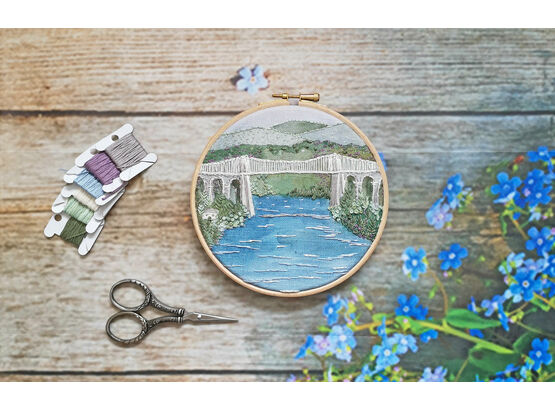 Menai Bridge Coastal Hand Embroidery Kit