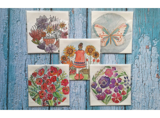 Gift bundle under £50; Five Floral Embroidery Patterns