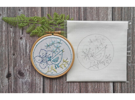 Birdy Mini Embroidery Panel (to fit 4 inch hoop)