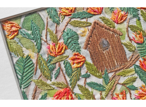 *NEW*  Birdhouse Embroidery Panel