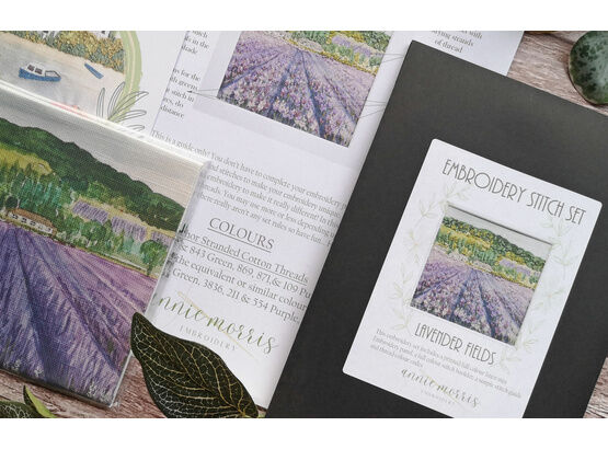 *NEW* lavender Fields Hand Embroidery Panel with Stitch Guide