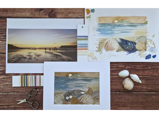 *NEW* Bantham Beach Shell Seaking Hand Embroidery Pattern (to fit 5x7 inch aperture mounts)