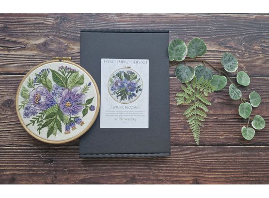 Spring Blooms Hand Embroidery Kit for beginners and enthusiastic stitchers