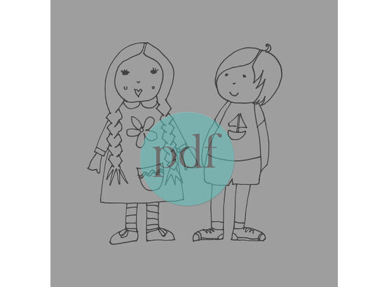 'Brother & Sister' PDF Embroidery Pattern